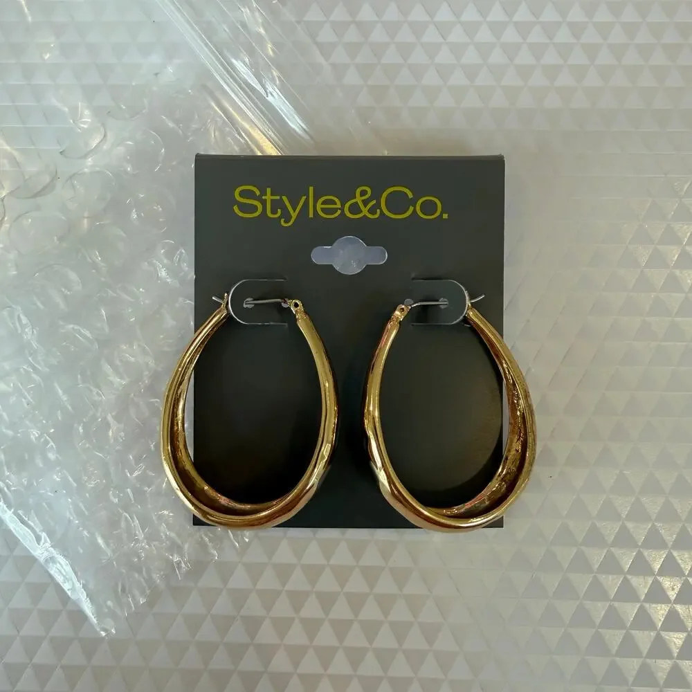 Style & Co. Gold Tone Hoop Earrings NWT Macy’s